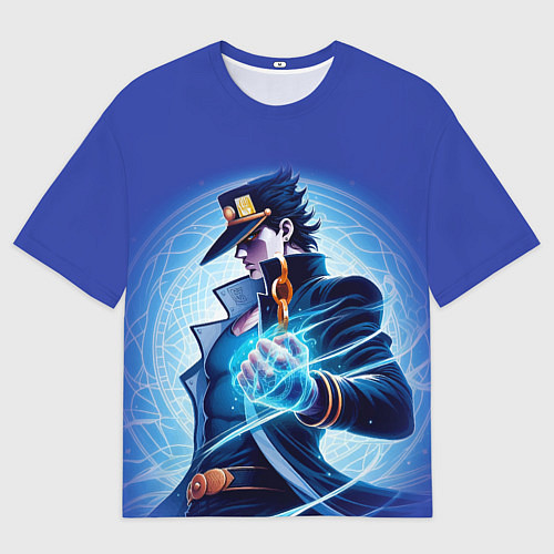 Мужская футболка оверсайз Jotaro Kujo - neon glow fantasy / 3D-принт – фото 1