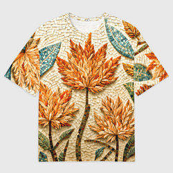 Футболка оверсайз мужская Мозаика осенняя листва в теплых тонах, цвет: 3D-принт