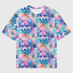 Мужская футболка оверсайз Фурри мордочки волчонка