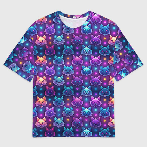 Мужская футболка оверсайз Фурри мордочки лисица / 3D-принт – фото 1