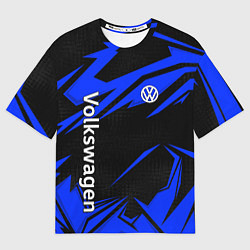 Футболка оверсайз мужская Volkswagen - blue stripes, цвет: 3D-принт