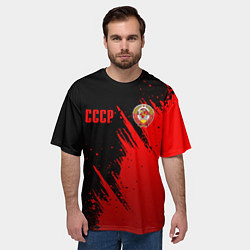 Футболка оверсайз мужская СССР - черно-красный, цвет: 3D-принт — фото 2