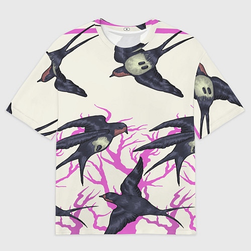 Мужская футболка оверсайз Migratory birds / 3D-принт – фото 1