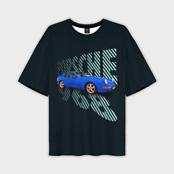 Мужская футболка оверсайз Немецкая спортивная машина Porsche 968
