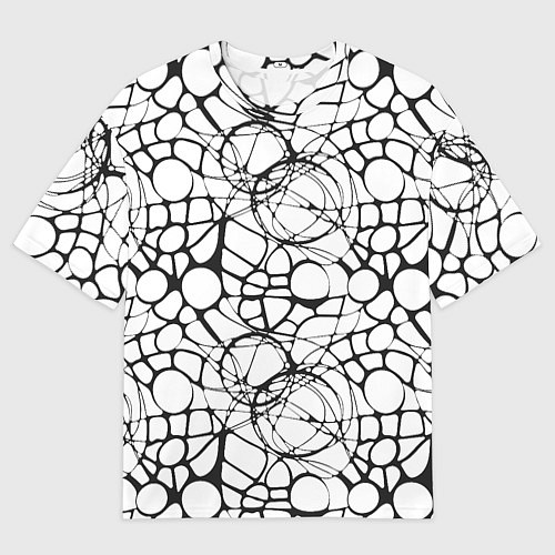 Мужская футболка оверсайз Абстрактный нейрографический узор / 3D-принт – фото 1