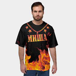 Футболка оверсайз мужская Миша - имя в огне, цвет: 3D-принт — фото 2
