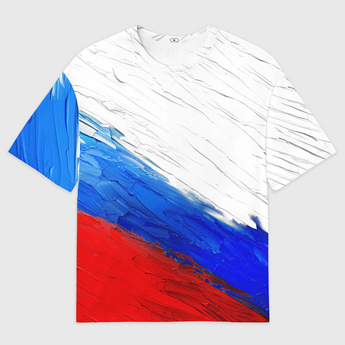 Мужская футболка оверсайз Триколор красками / 3D-принт – фото 1