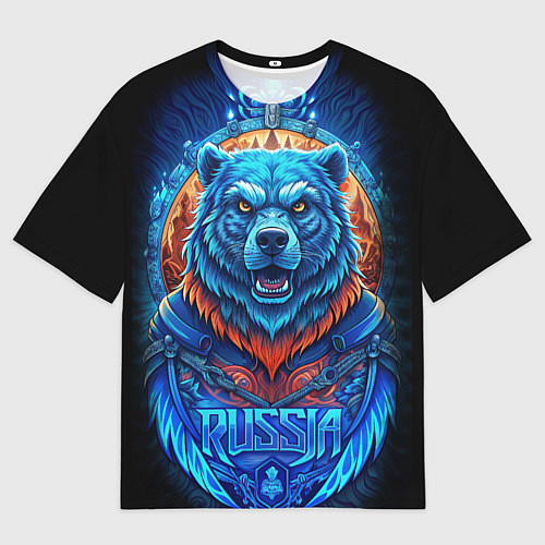 Мужская футболка оверсайз Ледяной белый русский медведь / 3D-принт – фото 1