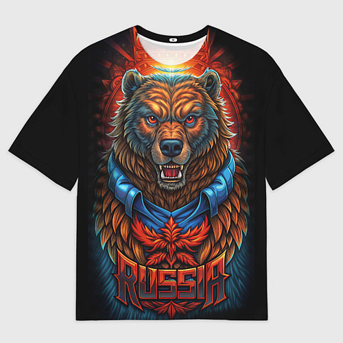 Мужская футболка оверсайз Военный русский медведь / 3D-принт – фото 1
