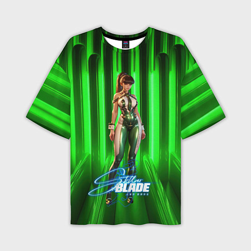Мужская футболка оверсайз Stellar Blade green Eve / 3D-принт – фото 1
