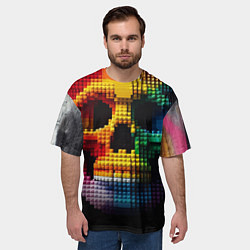 Футболка оверсайз мужская Lego skull fantasy - ai art, цвет: 3D-принт — фото 2