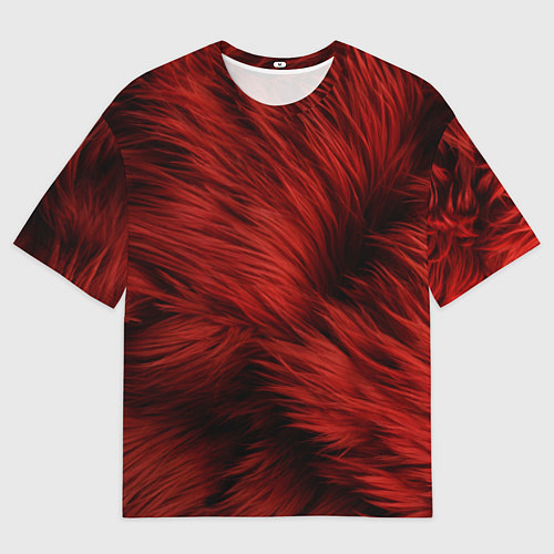 Мужская футболка оверсайз Красная шерсть / 3D-принт – фото 1