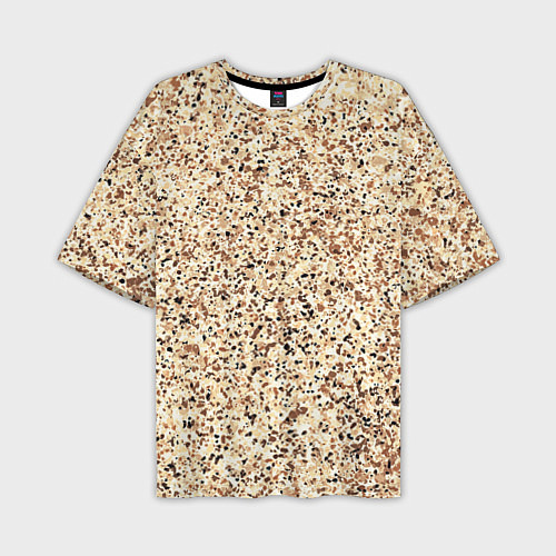 Мужская футболка оверсайз Светлый коричневый текстурированный под камень / 3D-принт – фото 1