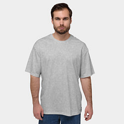Футболка оверсайз мужская Однотонный светло-серый текстурированный, цвет: 3D-принт — фото 2