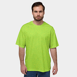 Футболка оверсайз мужская Яркий салатовый текстурованный, цвет: 3D-принт — фото 2
