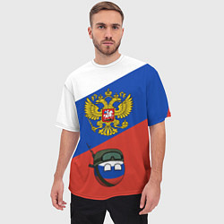 Футболка оверсайз мужская Россия - на страже, цвет: 3D-принт — фото 2