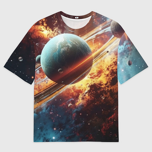 Мужская футболка оверсайз Большая планета / 3D-принт – фото 1