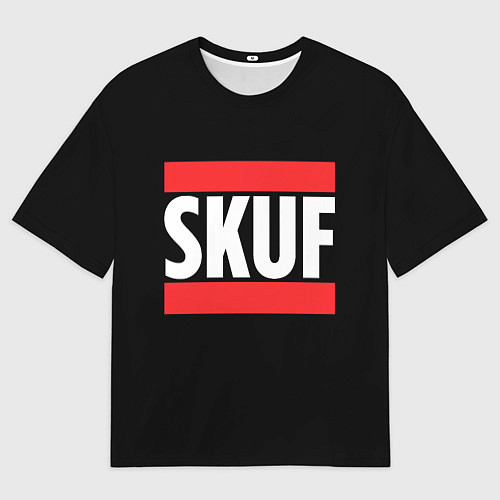 Мужская футболка оверсайз Skuf красные линии / 3D-принт – фото 1