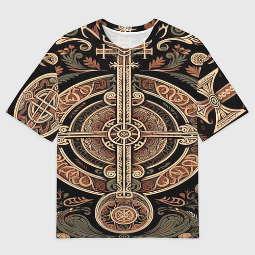 Мужская футболка оверсайз Символика славянской мифологии / 3D-принт – фото 1