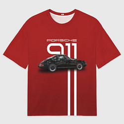 Мужская футболка оверсайз Ретро автомобиль Porsche