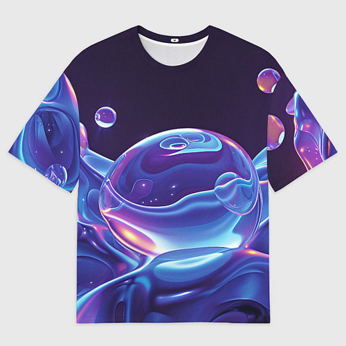 Мужская футболка оверсайз Космические мыльные пузыри / 3D-принт – фото 1