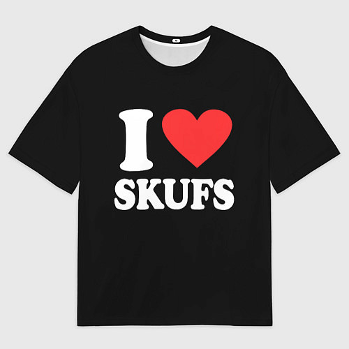 Мужская футболка оверсайз I love skufs / 3D-принт – фото 1