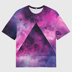 Футболка оверсайз мужская Пирамида в космосе абстракции, цвет: 3D-принт