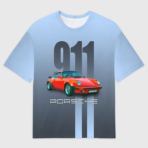 Мужская футболка оверсайз Винтажный автомобиль Porsche 911 Carrera / 3D-принт – фото 1