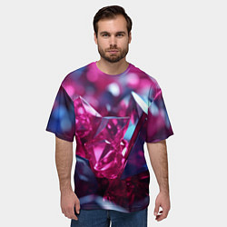 Футболка оверсайз мужская Яркие розовые хрусталики, цвет: 3D-принт — фото 2