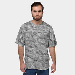 Футболка оверсайз мужская Серая кирпичная стена, цвет: 3D-принт — фото 2