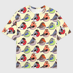 Мужская футболка оверсайз Веселые птички