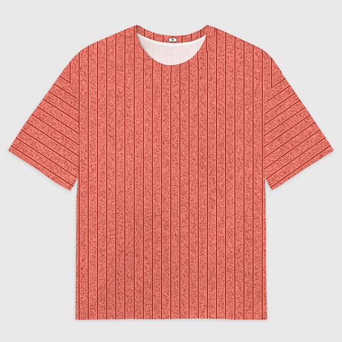 Мужская футболка оверсайз Тёмный коралловый полосатый / 3D-принт – фото 1