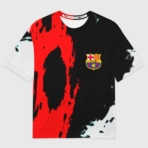 Мужская футболка оверсайз Barcelona fc краски спорт / 3D-принт – фото 1