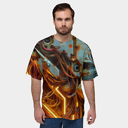 Футболка оверсайз мужская Cyber armor - ai art, цвет: 3D-принт — фото 2