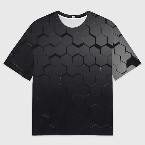 Мужская футболка оверсайз Камуфляж черных плит / 3D-принт – фото 1