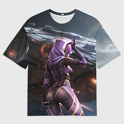 Мужская футболка оверсайз Mass Effect ТалиЗора и космический корабль