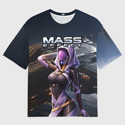 Мужская футболка оверсайз Mass Effect ТалиЗора и космический корабль