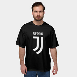 Футболка оверсайз мужская Ювентус лого, цвет: 3D-принт — фото 2