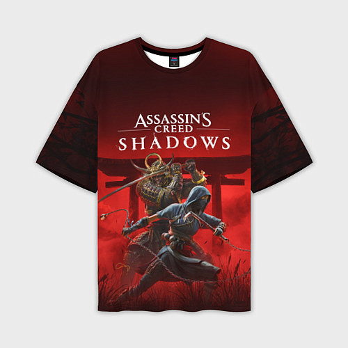 Мужская футболка оверсайз Персонажи Assassins creed shadows / 3D-принт – фото 1
