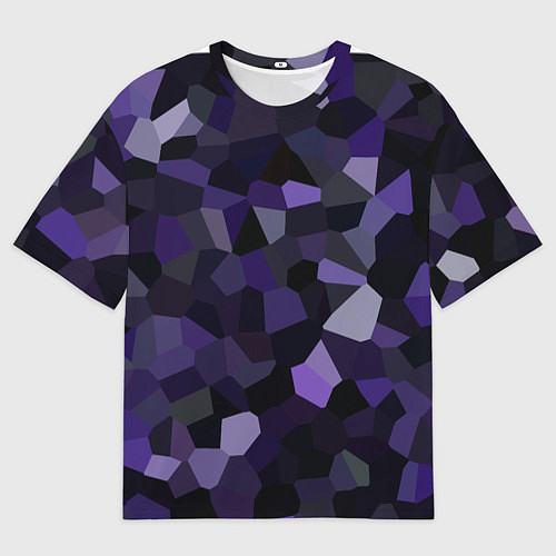 Мужская футболка оверсайз Кристаллизация темно-фиолетового / 3D-принт – фото 1