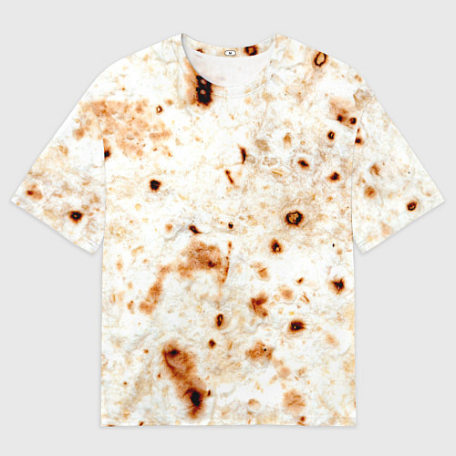 Мужская футболка оверсайз Текстура светлого лаваша / 3D-принт – фото 1