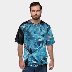 Футболка оверсайз мужская Ледяной абстрактный куб, цвет: 3D-принт — фото 2