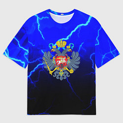 Мужская футболка оверсайз Герб РФ шторм империя