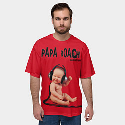 Футболка оверсайз мужская Papa Roach - baby with headphones, цвет: 3D-принт — фото 2