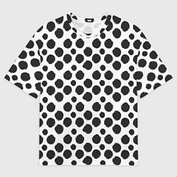Футболка оверсайз мужская Гороховый тренд черный на белом фоне, цвет: 3D-принт