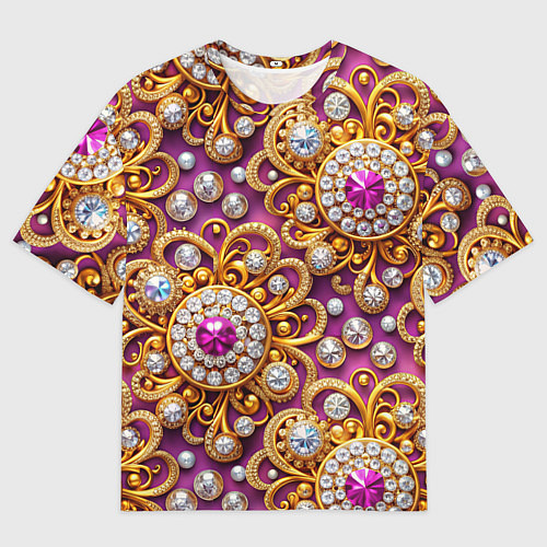 Мужская футболка оверсайз Ювелирный паттерн / 3D-принт – фото 1