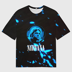 Мужская футболка оверсайз Nirvana рок бенд краски