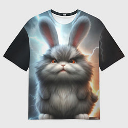 Футболка оверсайз мужская Грозный заяц, цвет: 3D-принт