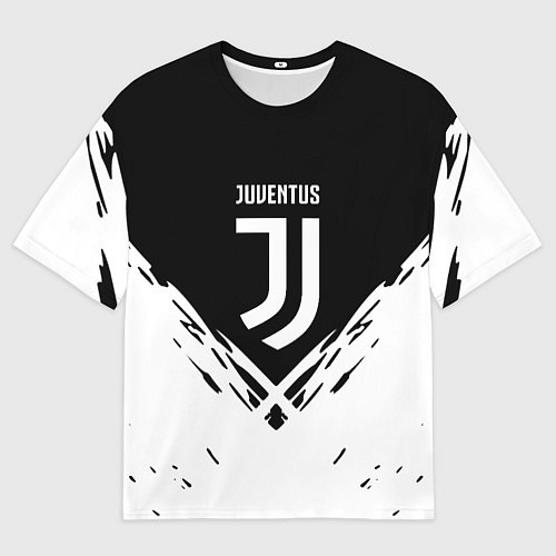 Мужская футболка оверсайз Juventus sport geometry fc club / 3D-принт – фото 1