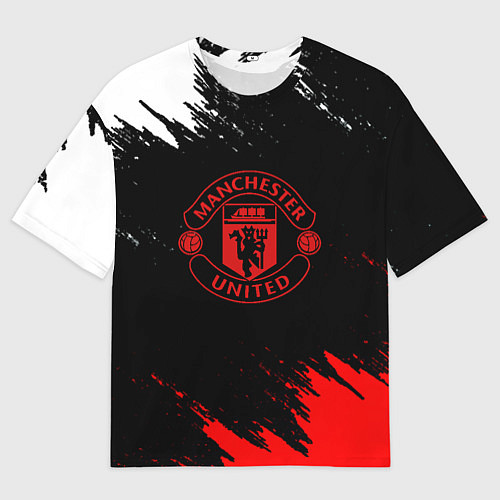 Мужская футболка оверсайз Манчестер Сити краски / 3D-принт – фото 1